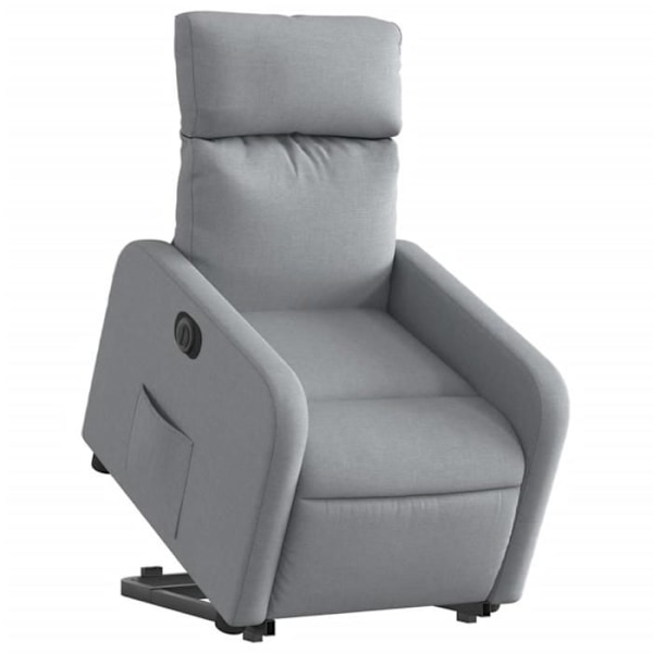 Fauteuil relax TV med elektrisk løftefunktion, meget komfortabel i lyst grå stof DEC028322 Grå