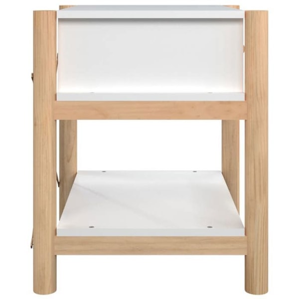 2 kpl yöpöytiä laatikoilla ja hyllyllä 42 x 38 x 45 cm valkoista ja ruskeaa MDF-astiaa sekä metallia DEC034966 Vit