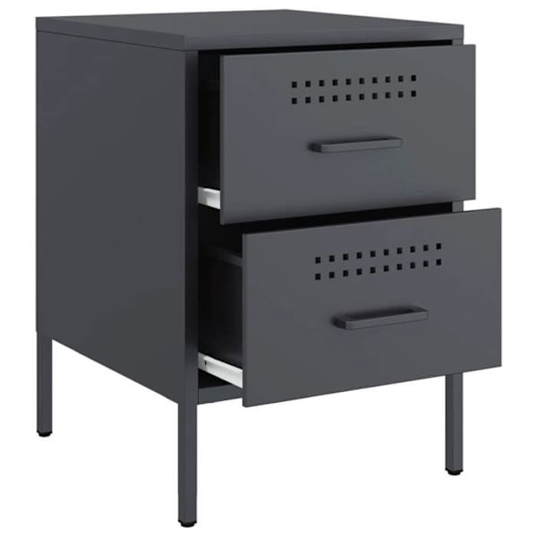 Set med 2 sängbord med lådor 36 x 39 x 50,5 cm anthracite stål DEC034826 Flerfärgad