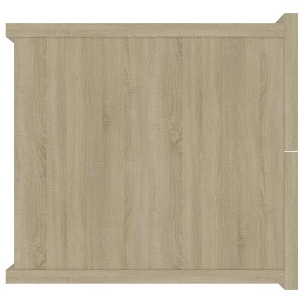 Væghængt natbord med to skuffer 40 x 30 x 30 cm ingenieurtræ egeskærm DEC033818 kastanj
