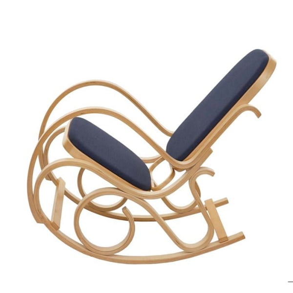 Svingestol i lyst træ - Rocking chair - Antracitgrå - Stof