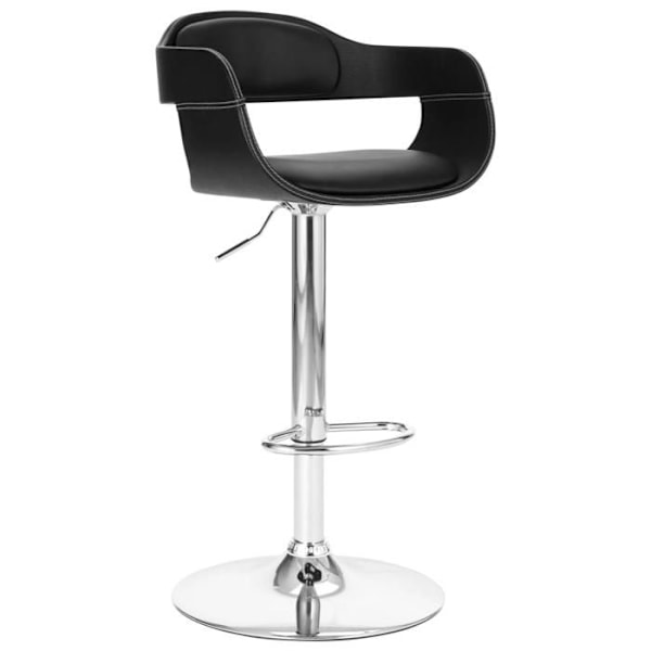 Tabouret de bar x1 høj stol design retro i sort PVC og metal DEC029516 Metall