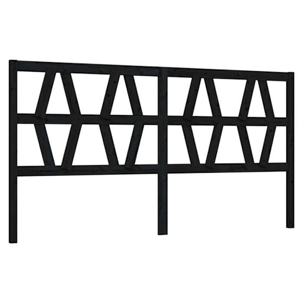 Hovedgærde - Fyrretræ - Sort - 206 cm - Moderne design - 100 cm højde Svart