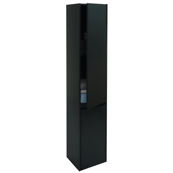kylpyhuoneen seinäkaappi 2ovea 3 lokeroa 160x33 cm MDF musta 04_0008634 Svart