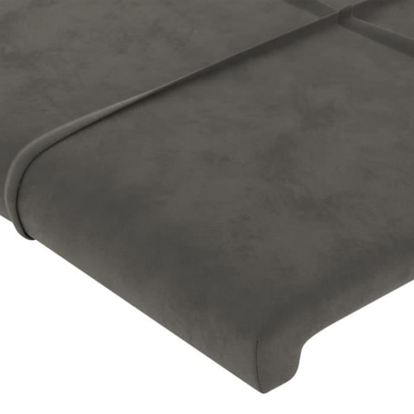 Sänggavel - Ej specificerat - 83x16x118/128 cm - Mörkgrå sammet - Integrerad LED - Moderne design Mörkgrå