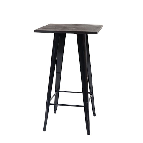 Høj bar bistrobord i industridesign i metal 107x60x60cm sort 04_0005123 kastanj