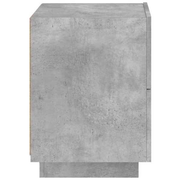 Yöpöytä, jossa on 2 laatikkoa ja LED, 45 x 40 x 55 cm, harmaata engineering-puuta, DEC032804 kastanj