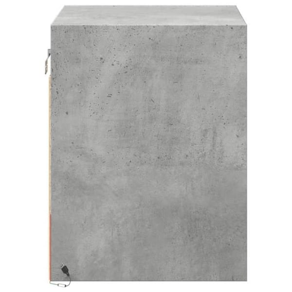 Sæt af 2 væghængte natborde med LED-lys 45 x 31 x 40,5 cm grå ingeniørtræ DEC036154 kastanj