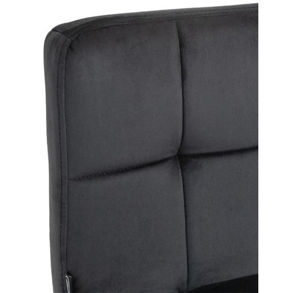 Sæt af 2 barstole i sort velour med dekorative syninger og hvidt metal trompetfod 10_0004405 Vit