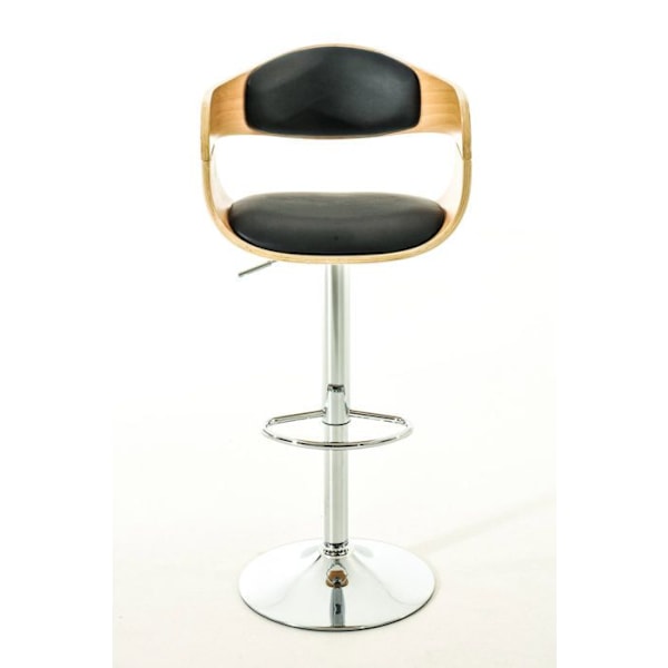 Komfortabel moderne design barstol i sort træ og syntetisk materiale