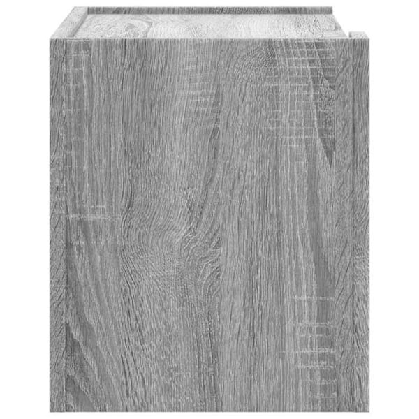 Væghængt natbord med skuffe og åbent rum 45 x 30 x 35 cm grå ingeniørtræ DEC034333 kastanj