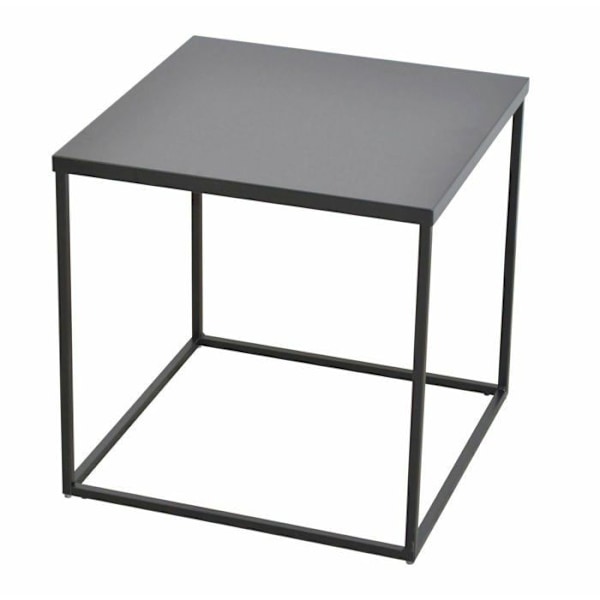 Siddende bord kvadratisk lavt bord planteholder i sort metal