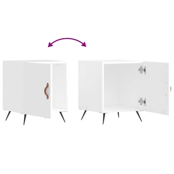 Natbord med skab med dør 40 x 40 x 50 cm hvidt ingeniørtræ DEC033492 Vit