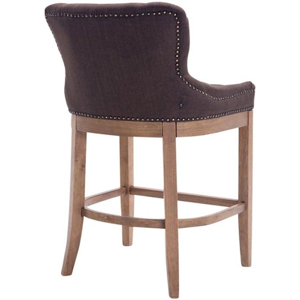 Barstol x1 bekväm retro design, klädd sätet i brunt tyg, ben i ljust trä 10_0005064 kastanj
