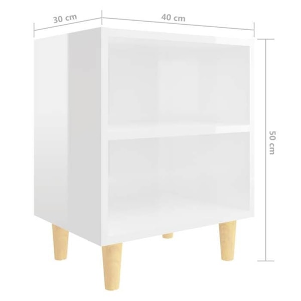 Sæt med 2 natborde med åbent rum 40 x 30 x 50 cm hvidt ingeniørtræ DEC036176 Vit