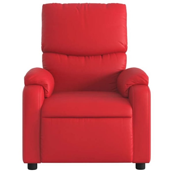 Fauteuil relax TV med komfortabel polstring og manuel vippefunktion i rød PVC DEC028166 Guld