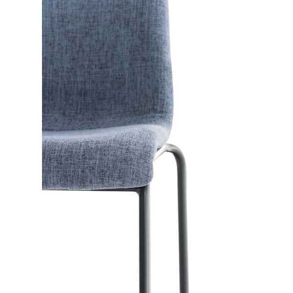 Barstol x1 modern design stapelbar blå tygsits och 4 ben i svart metall 10_0004952 Blå