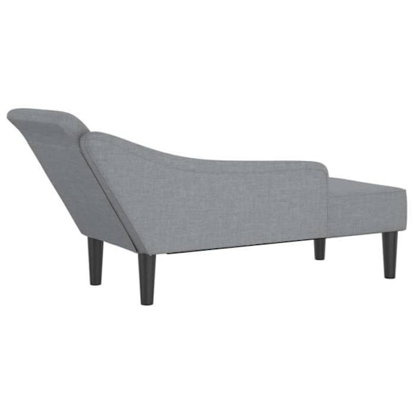 Meridienne chaise longue soffa för inomhus med ljusgrå tygkuddar DEC026073 Grå