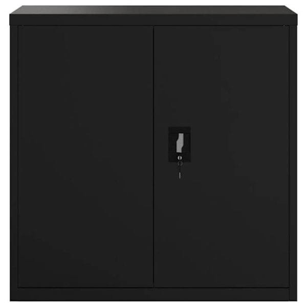 Caissons à tiroirs meuble de bureau avec portes verrouillables 90 x 40 x 90 cm i sort stål DEC024595 Svart