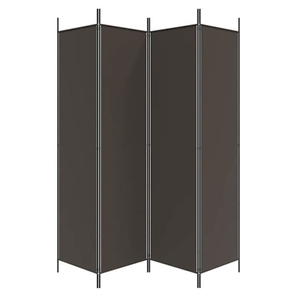 Paravent skillevæg 4 paneler 200 x 200 cm brun stof og jern DEC030874 kastanj