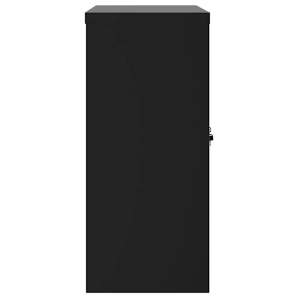 Caissons à tiroirs meuble de bureau portes verrouillables 90 x 40 x 90 cm en acier noir DEC024595 Svart