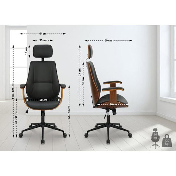 Ergonomisk skrivbordsstol kastanj