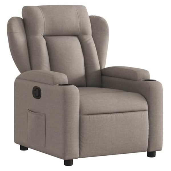 Fauteuil relax TV med komfortabel polstring og manuel vinkelfunktion i taupe stof DEC028197 Guld