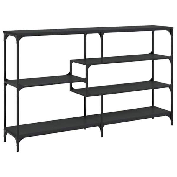Bordkonsole med funktionelt design og hylder 160 x 32 x 95 cm sort ingeniørtræ og metal DEC032119 kastanj