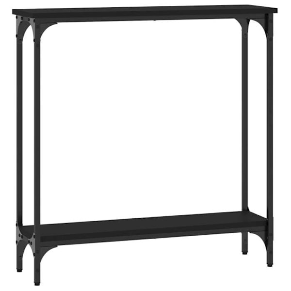 Entréemøbel konsolbord design elegant 75 x 22,5 x 75 cm ingeniørtræ og sort metal DEC032147 kastanj