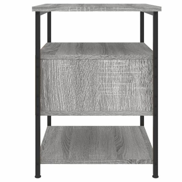 Sæt med 2 natborde med skuffe og hylde 40 x 42 x 56cm grå ingeniørtræ og jern DEC035732 kastanj