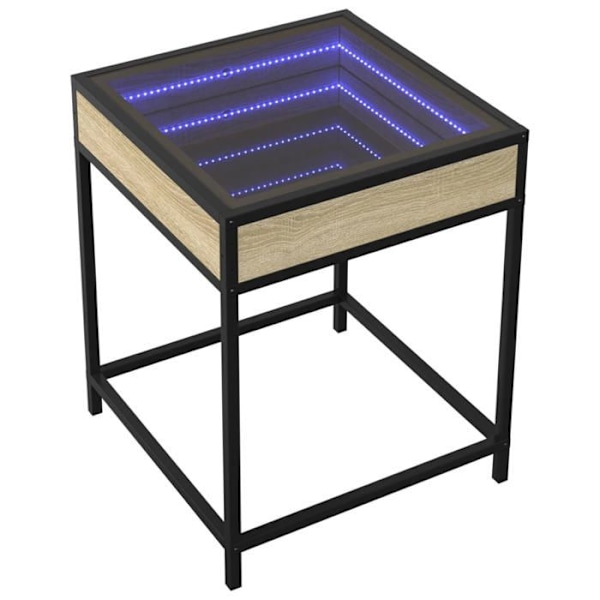 Yöpöytä LED-peilillä 40 x 40 x 51 cm puu, lasi ja teräs DEC033147 kastanj