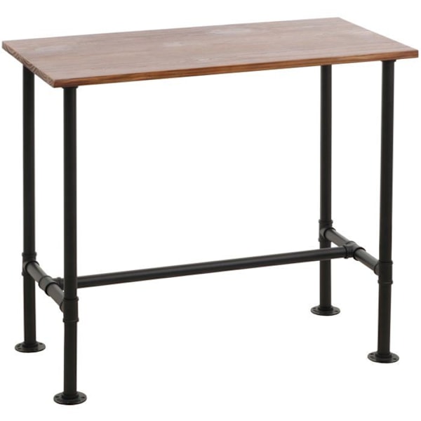 Bistro barbord med metal design, brunt træ og fodstøtte 108x120x61 cm 04_0008519 kastanj