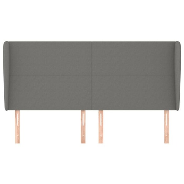 Sänggavelförlängning för sovrumsmöbel med sidokant 203 x 23 x 118/128 i mörkgrått tyg