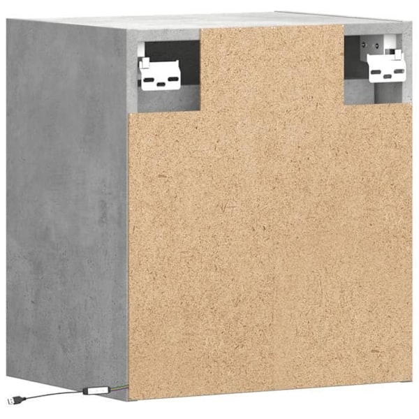 Væghængt natbord med LED-lys 41 x 31 x 45 cm i grå ingeniørtræ DEC034194 kastanj