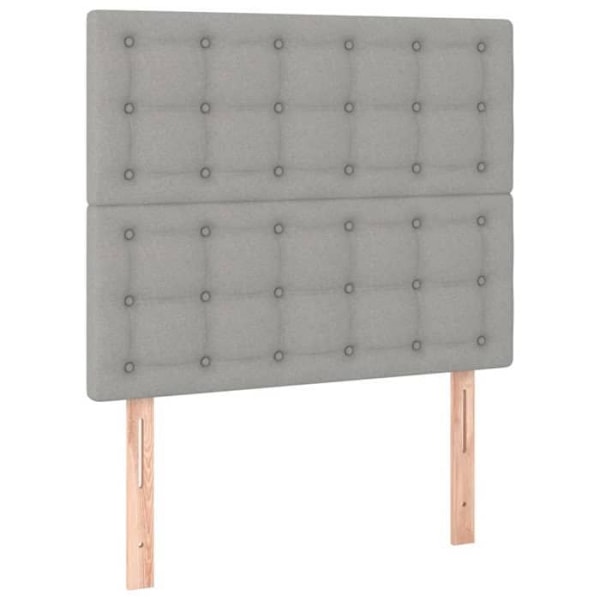 Hovedgærdet til seng, tilbehør til soveværelse, møbel i 2 dele, polstret 80 x 5 x 78/88 cm, lysegråt stof TDL0206419 Grå
