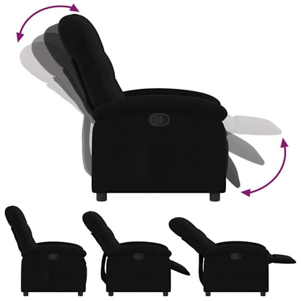 Fauteuil relax TV med komfortabel polstring og manuel funktion til at læne sig tilbage i sort stof DEC028118 Svart