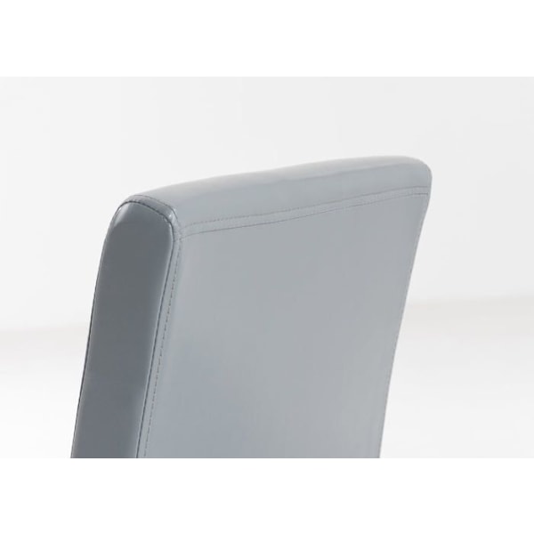 Spisestol x1 moderne design i grå PVC og brune træben 10_0002018 kastanj