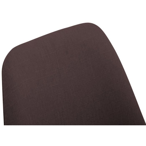 Spisestuestol x1 skandinavisk design i brun stof med 4-benet hvidt træ 10_0003312 Vit