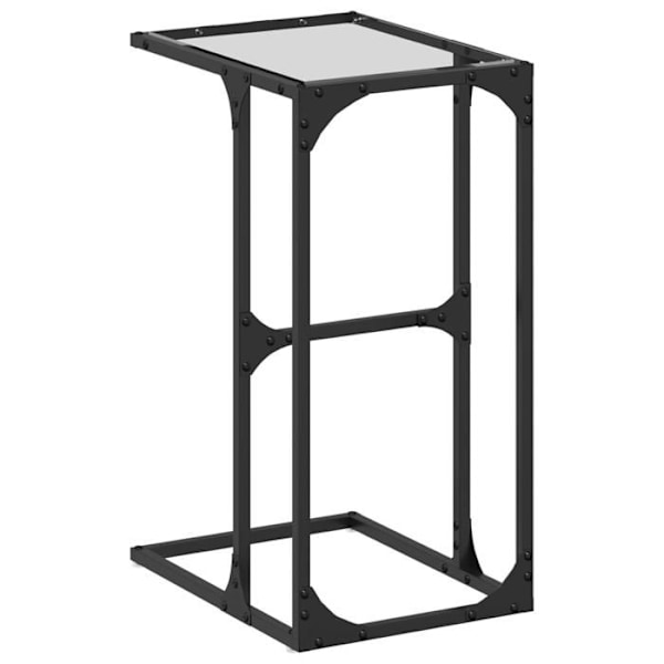 Side table end of sofa 40 x 30 x 61,5 cm stål og gennemsigtigt glas DEC032343 Transparent