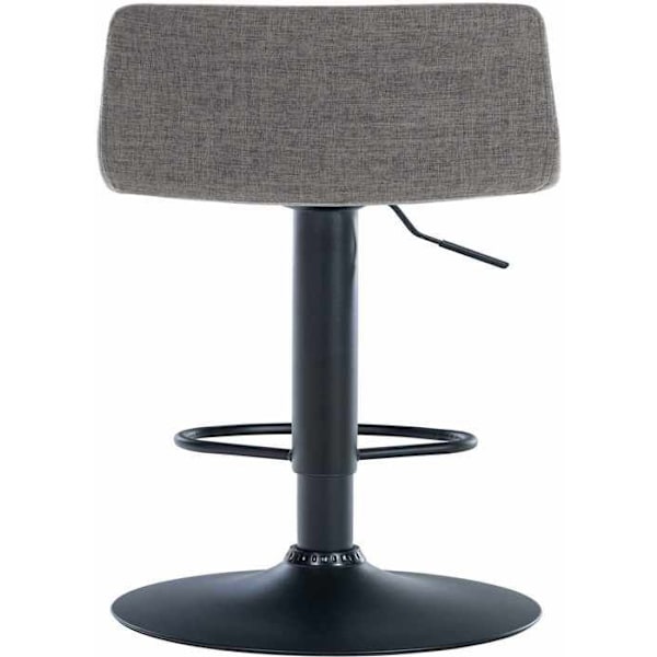 Barstol x1 enkel design med fodskammel i lys grå stof sorte metalben 10_0004558 Grå