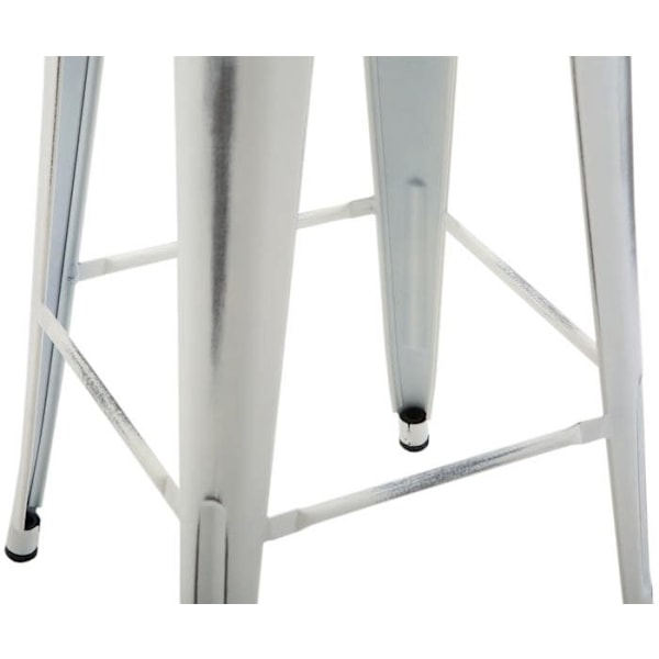 Barstol x1 med design i industriell stil, vit gammal lackerad metall fotstöd 10_0005006 Vit