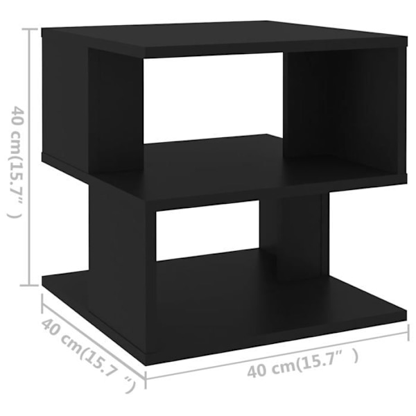 Side table for sofa end entry living room furniture 40 x 40 x 40 cm black particleboard DEC032483 Svart