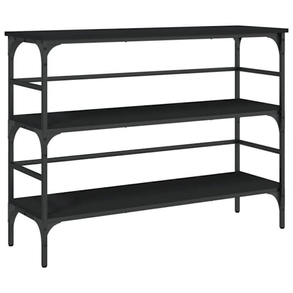 Praktisk konsolbord med hylder til en organiseret entre 100 x 32 x 75 cm sort ingeniørtræ DEC032067 kastanj