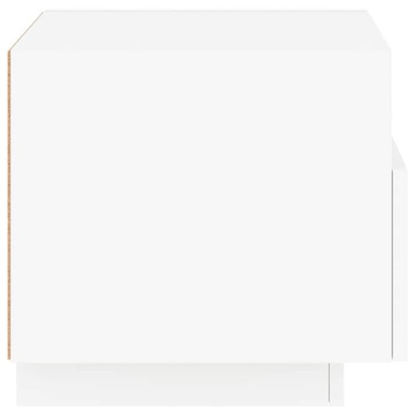 Natbord med LED-lys og skuffe 40 x 39 x 37 cm hvidt ingeniørtræ DEC033169 Vit
