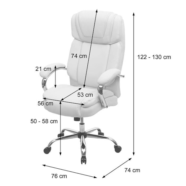 XXL pyörillä oleva toimistotuoli, kääntyvä, jopa 220kg, synteettinen ruskea 04_0005627 kastanj