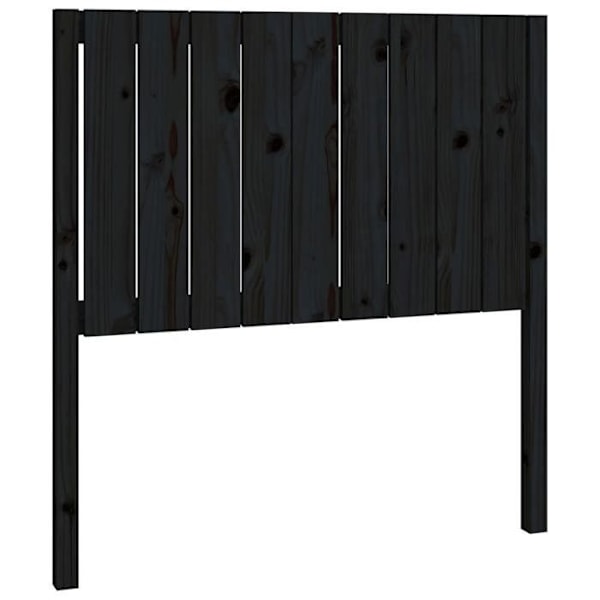 Huvudgavel till sängrum möbel 95,5 x 4 x 100 cm svart furu TDL0202059