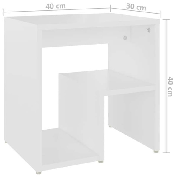 2 kpl yöpöytiä hyllyillä 40 x 30 x 40 cm valkoista engineering-puuta DEC034889 Vit