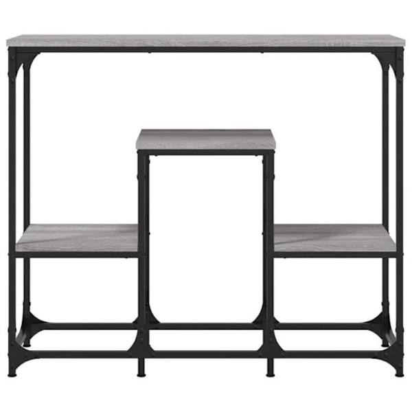 Toiminnallinen ja tyylikäs sisäänkäynnin pöytäkonsole, jossa hyllyt 89,5 x 28 x 76 cm, harmaa tekninen puu ja metalli DEC032253 kastanj