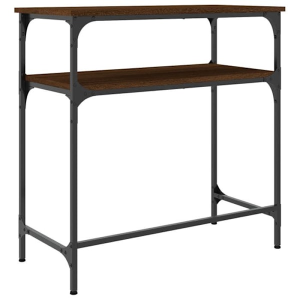 Moderni konsolipöytä sisäänkäynnille, apupöytä hyllyllä 75 x 35,5 x 75 cm, ruskeaa hienoa puuta ja metallia DEC031887 kastanj