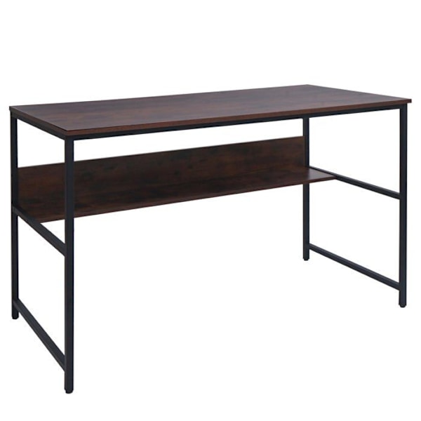 Bureau table d computer opbevaringsplads under bordpladen 120x60 cm i MDF brun og metal 04_0006062 kastanj